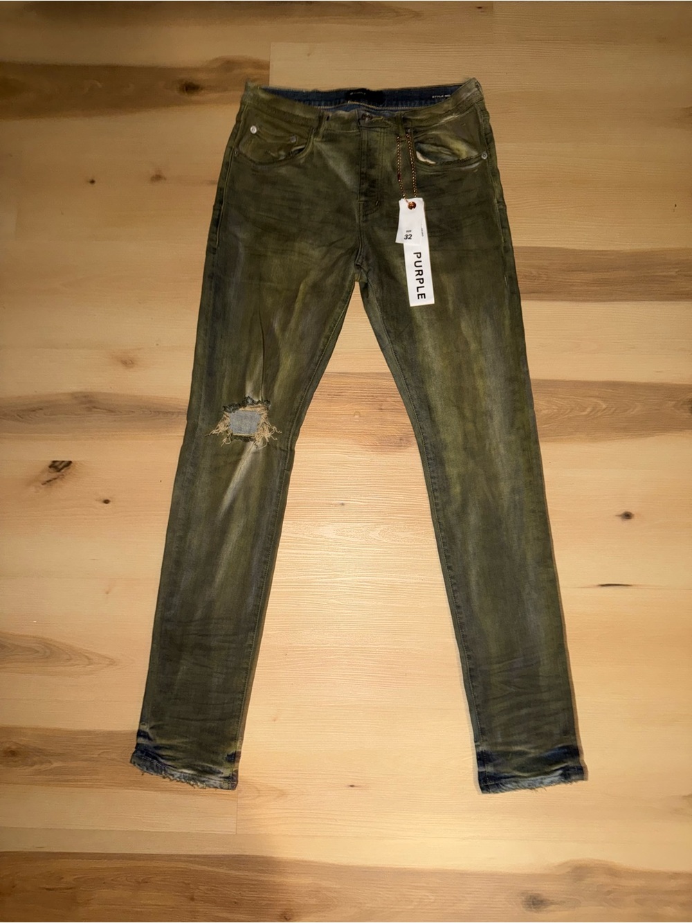 Purple Brand Washed Olive Skinny Jeans